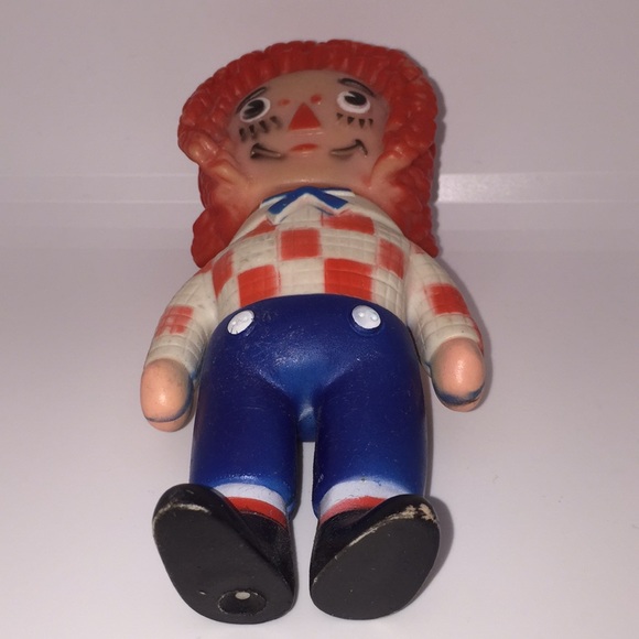 Vintage Raggedy Andy Squeaker Doll Toy 6” Plastic - Picture 4 of 9